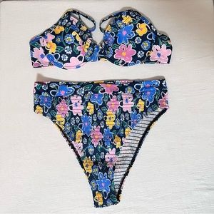 NWT SHEIN high waisted floral bikini